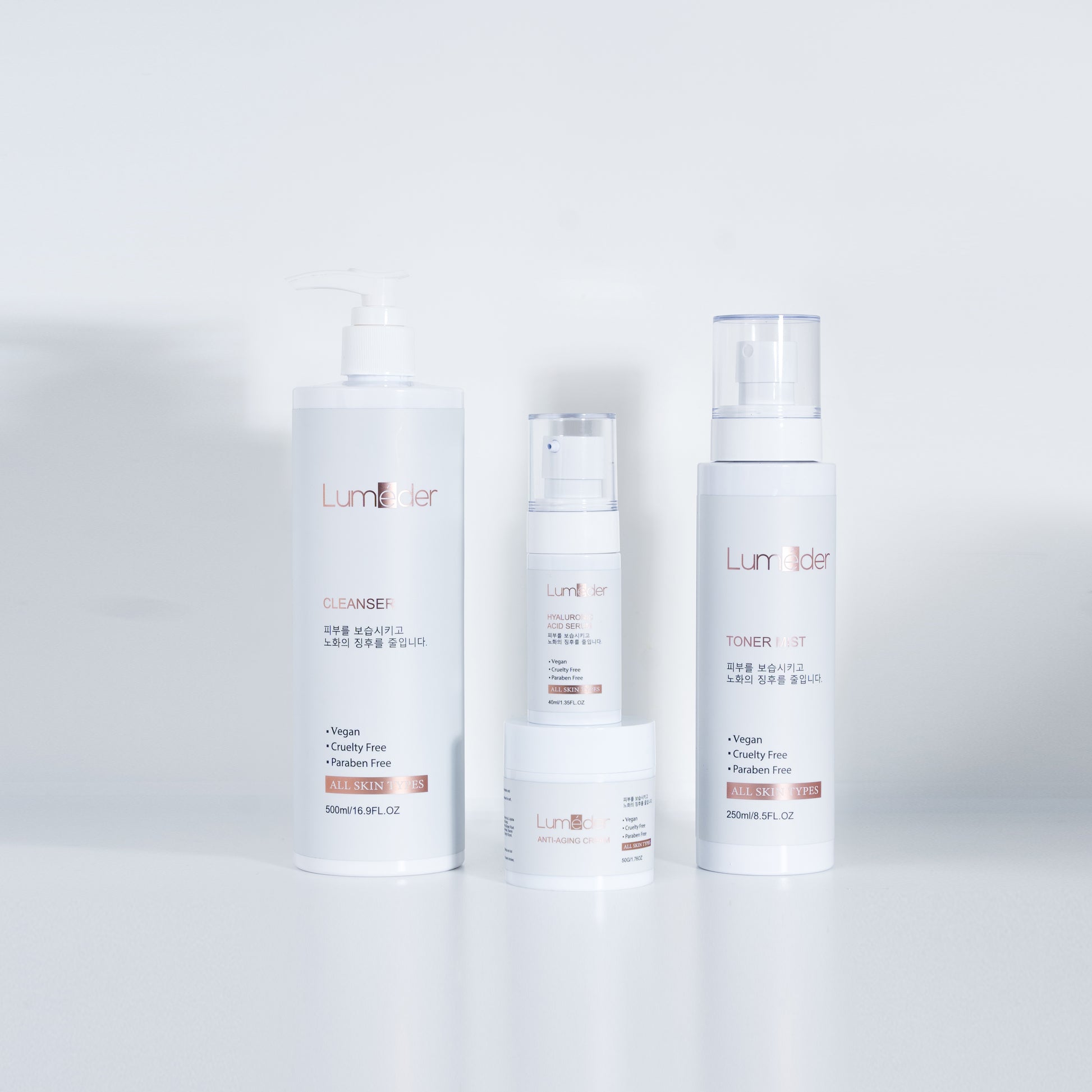 Lumeder Skin care HeadSpa Facial - Natural Anti-Aging and Hydrating 4-Step Skincare Set for Radiant Youthful Skin